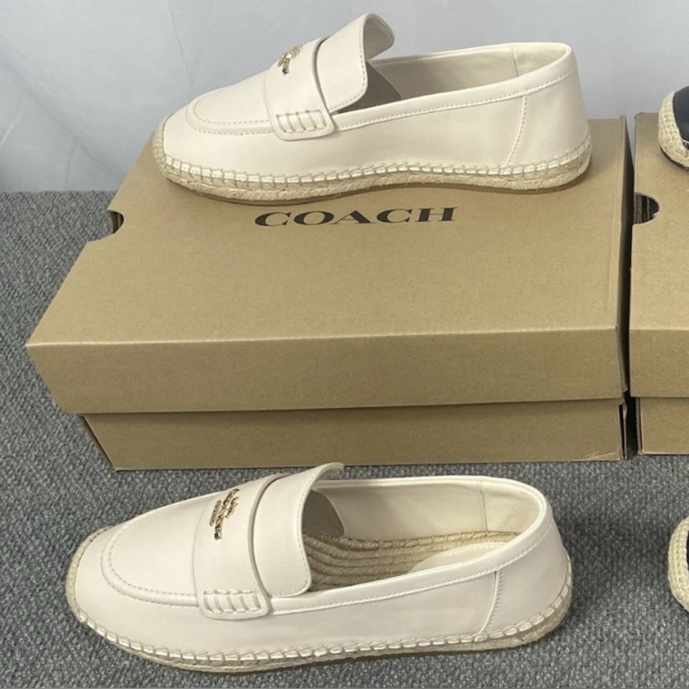 COACH CAP49 Women's Loafer Espadrille Chalk White EU 39.5 US 9 Brand New In Box - Picture 8 of 12
